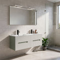 Leziter Set mobilier baie Trent 120 cu lavoar, oglinda, 60x120 cm, verde-alb