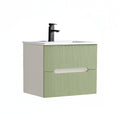 Leziter Masca chiuveta baie Trent 60 cu lavoar, 2 sertare, alb-verde deschis