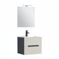 Leziter Set mobilier baie Trent 60 cu lavoar, oglinda, 2 sertare, 60x80 cm, antracit gri-alb