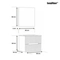 Leziter Trent Mobilier de baie 60 cm lavoar ceramic (2 sertare) cu oglindă 60x80 cm gri antracit-verde-oliv