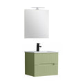Leziter Set mobilier baie Trent 60 cu lavoar, oglinda, 2 sertare, 60x80 cm, verde deschis