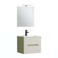 Leziter Set mobilier baie Trent 60 cu lavoar, oglinda, 2 sertare, 60x80 cm, verde deschis-alb