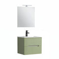 Leziter Trent mobilier de baie 60 cm chiuvetă ceramică (2 sertare) cu oglindă 60x80 cm verde măslin verde-pistachio