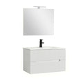 Leziter Set mobilier baie Trent 80 cu lavoar, oglinda, 2 sertare, 60x80 cm, alb