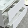 Leziter Set mobilier baie Trent 80 cu lavoar, oglinda, 2 sertare, 60x80 cm, alb