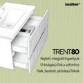 Leziter Trent Mobilier de baie 80 cm chiuvetă ceramică (2 sertare) cu oglindă 60x80 cm verde fistic-verde-oliv