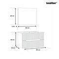 Leziter Trent Mobilier de baie 80 cm lavoar ceramic (2 sertare) cu oglindă 60x80 cm verde măslin-gri antracit