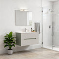 Leziter Set mobilier baie Trent 80 cu lavoar, oglinda, 2 sertare, 60x80 cm, verde-alb