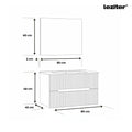 Leziter Set mobilier baie Trent 80 cu lavoar, oglinda, 2 sertare, 60x80 cm, verde