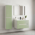 Leziter Dulap baie suspendat Trent, lateral, alb-verde deschis