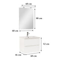 Leziter Set mobilier baie Vario Forte 60, alb-alb