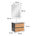 Leziter Set mobilier baie Vario Forte 60, antracit-stejar