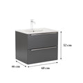 Leziter Masca chiuveta baie Vario Trim 60 cu lavoar, antracit-antracit