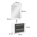 Leziter Set mobilier baie Vario Clam 60, alb-antracit