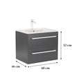 Leziter Masca chiuveta baie Vario Clam 60 cu lavoar, antracit-antracit