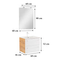 Leziter Set mobilier baie Vario Clam 60, stejar-alb
