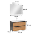 Leziter Set mobilier baie Vario Forte 80, antracit-stejar