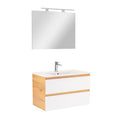 Leziter Set mobilier baie Vario Forte 80, stejar-alb