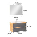 Leziter Set mobilier baie Vario Forte 80, stejar-antracit