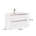 Leziter Masca chiuveta baie Vario Trim 80 cu lavoar, alb-alb