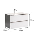 Leziter Masca chiuveta baie Vario Trim 80 cu lavoar, antracit-alb