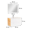 Leziter Set mobilier baie Vario Clam 80, stejar-alb