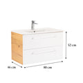 Leziter Masca chiuveta baie Vario Clam 80 cu lavoar, stejar-alb