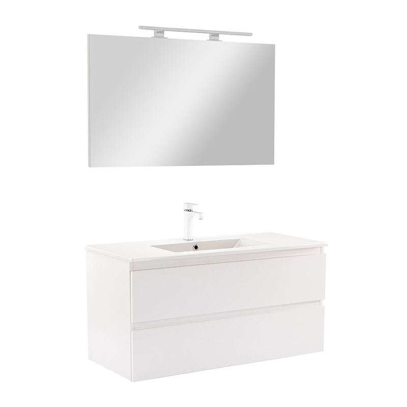 Leziter Set mobilier baie Vario Forte 100, alb-alb