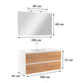 Leziter Set mobilier baie Vario Forte 100, stejar alb
