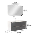 Leziter Set mobilier baie Vario Trim 100, alb-antracit