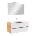 Leziter Set mobilier baie Vario Trim 100, stejar-alb