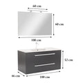 Leziter Set mobilier baie Vario Clam 100, antracit-antracit