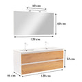 Leziter Set mobilier baie Vario Forte 120, stejar alb