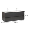 Leziter Masca chiuveta baie Vario Forte 120 cu lavoar, antracit-antracit