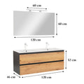 Leziter Set mobilier baie Vario Forte 120, antracit-stejar