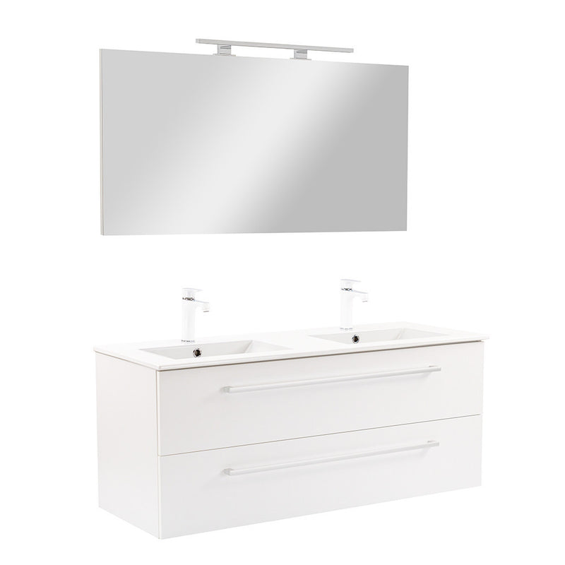 Leziter Set mobilier baie Vario Clam 120, alb-alb