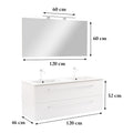 Leziter Set mobilier baie Vario Clam 120, alb-alb