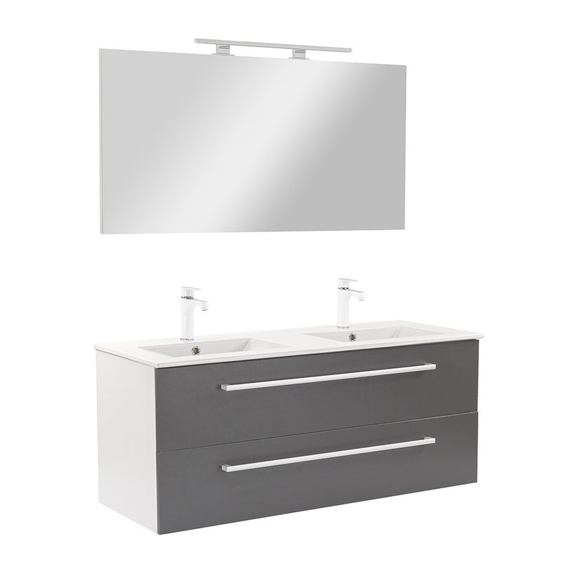 Leziter Set mobilier baie Vario Clam 120, alb-antracit