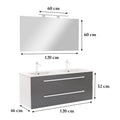 Leziter Set mobilier baie Vario Clam 120, alb-antracit