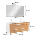 Leziter Set mobilier baie Vario Clam 120, stejar alb