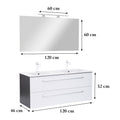 Leziter Set mobilier baie Vario Clam 120, antracit-alb