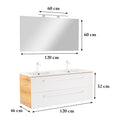 Leziter Set mobilier baie Vario Clam 120, stejar-alb