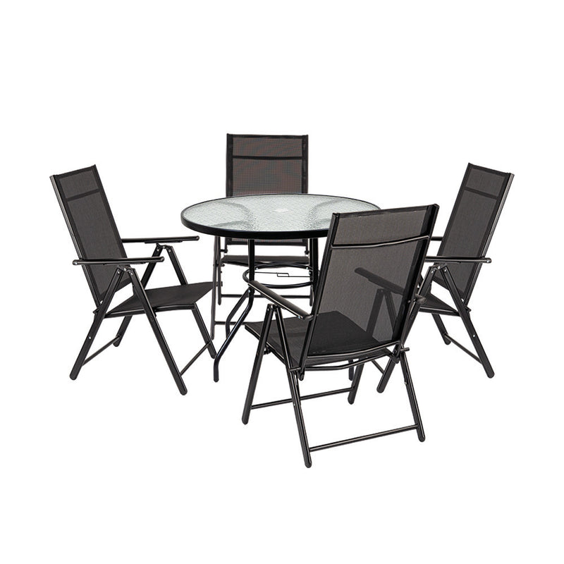 Leziter Set mobilier de grădină Tessa 4+1 negru