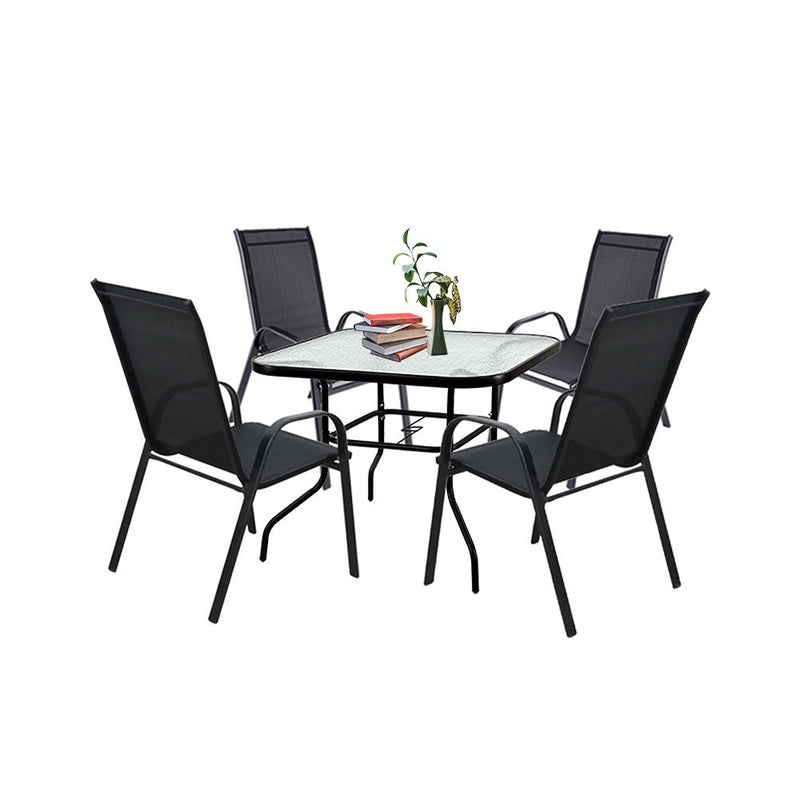 Leziter Set mobilier de grădină Juba 4+1 negru