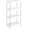 SONGMICS Carucior de depozitare mobil cu roti, pe 4 niveluri, 40x22x87 cm, alb