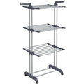 SONGMICS Uscator vertical pentru rufe, mobil si pliabil, cu doua umerase, 64x126x172 cm, sarcina 35kg