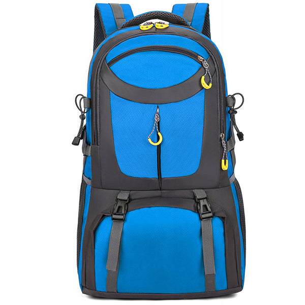 Rucsac militar pentru drumetie, usor, cu 4 buzunare laterale, 50 litri, albastru si gri