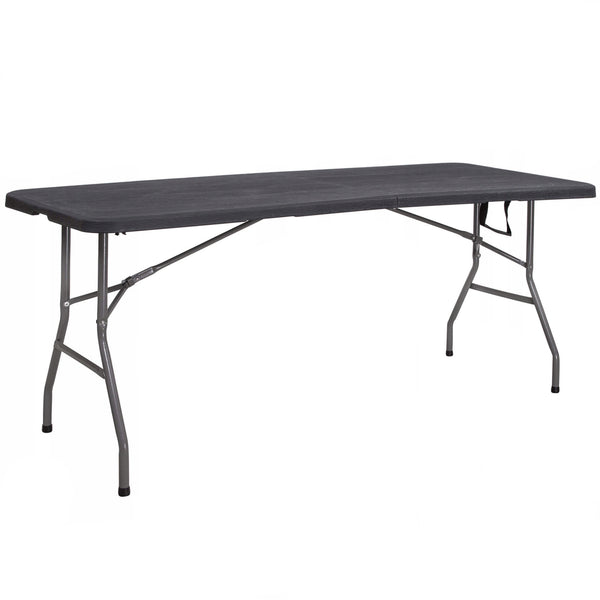 Masa dreptunghiulara pliabila multifunctionala, 1.8 m x 0.75 m x 0.75 m, neagra