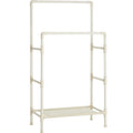 SONGMICS Raft de haine din metal, cu 2 bare de haine si 1 raft, maxim 70 kg, industrial, 45x83x157cm, alb