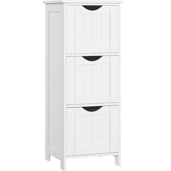 VASAGLE Dulap de depozitare pentru baie, 3 sertare, 30x32x81 cm, alb